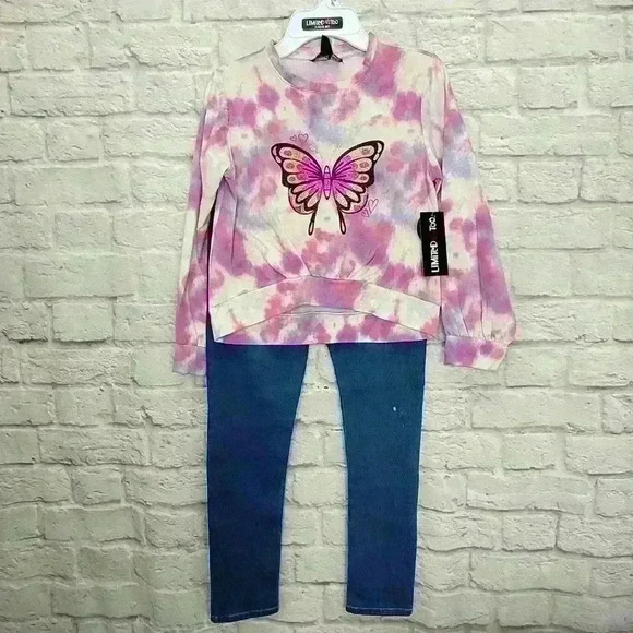 Limited Too Set Girls Sweatshirt blue jeans Sz 10 NEW - Picture 3 of 14